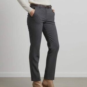 LOFT Marisa Pants Blue Textured Straight Leg Trousers 2P